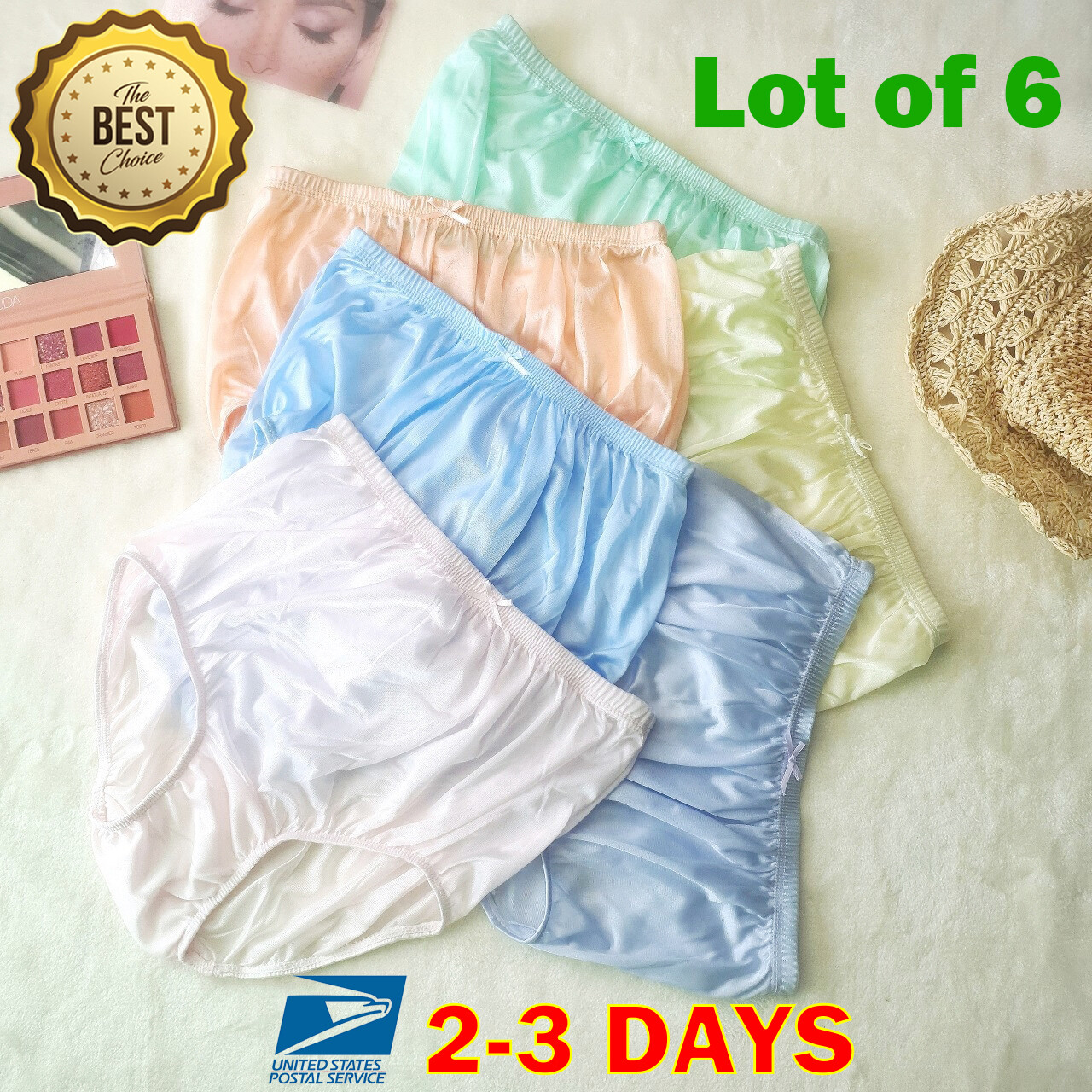 Lot of 6 VTG Plus Size XXL Sheer Transparent Silk Nylon Panties Men Women Full C
