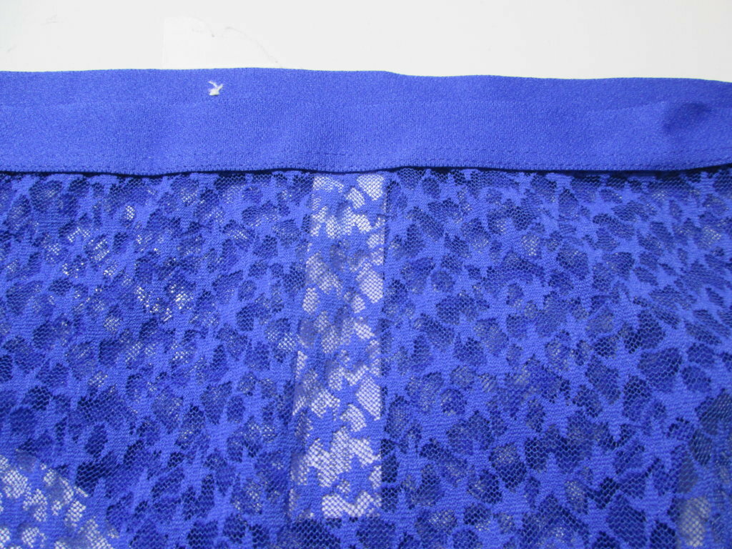 NWT Auden Womens Size XS Hipster Panty Royal Blue Lace Strar Print Lingerie