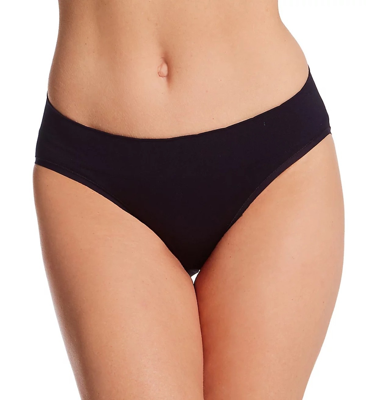 (2) Vanity Fair No Pinch No Show Seamless Bikini Panties Black #18217 Size 7/L