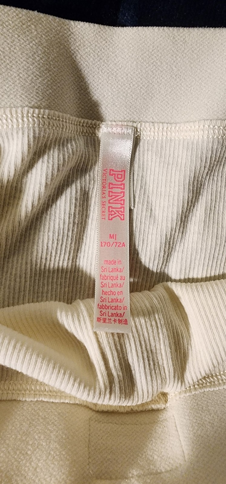PINK Victoria’s Secret Ivory Ribbed Boyshort Panties Size M Solid 1 Pack