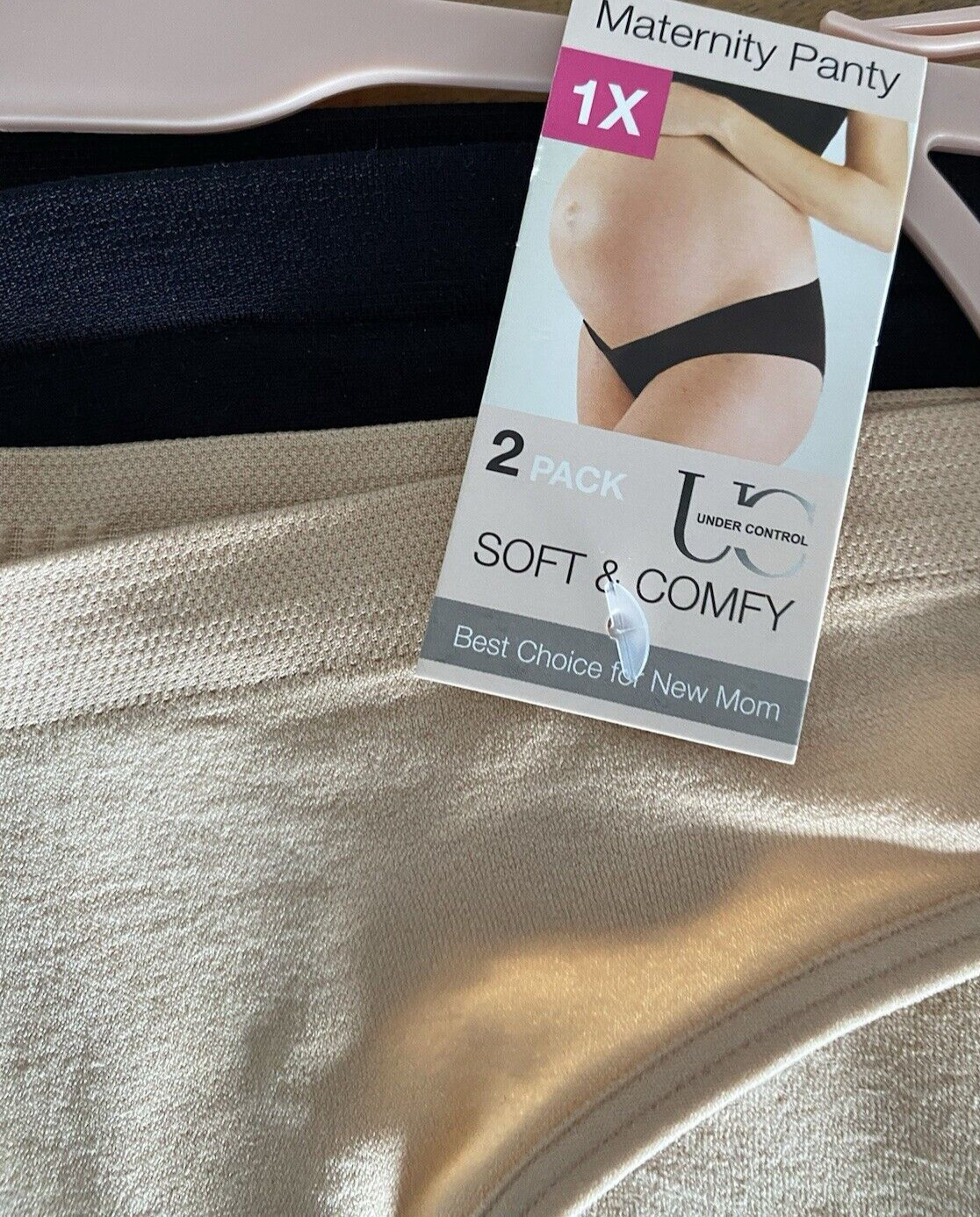 Under Control Maternity Panties 2 Pack Nude and Black Size 1X- NEW