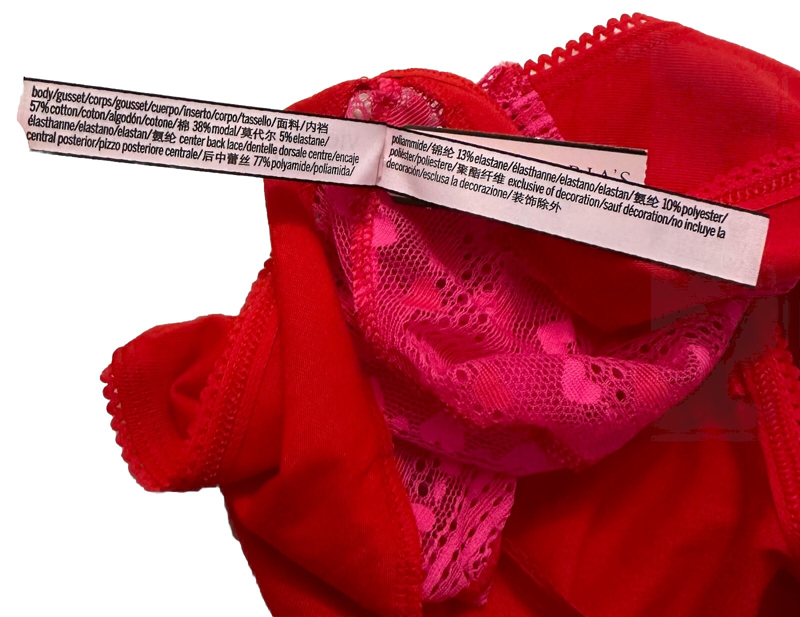 Victoria’s Secret Bikini Pink Red Heart Panty Small NWT