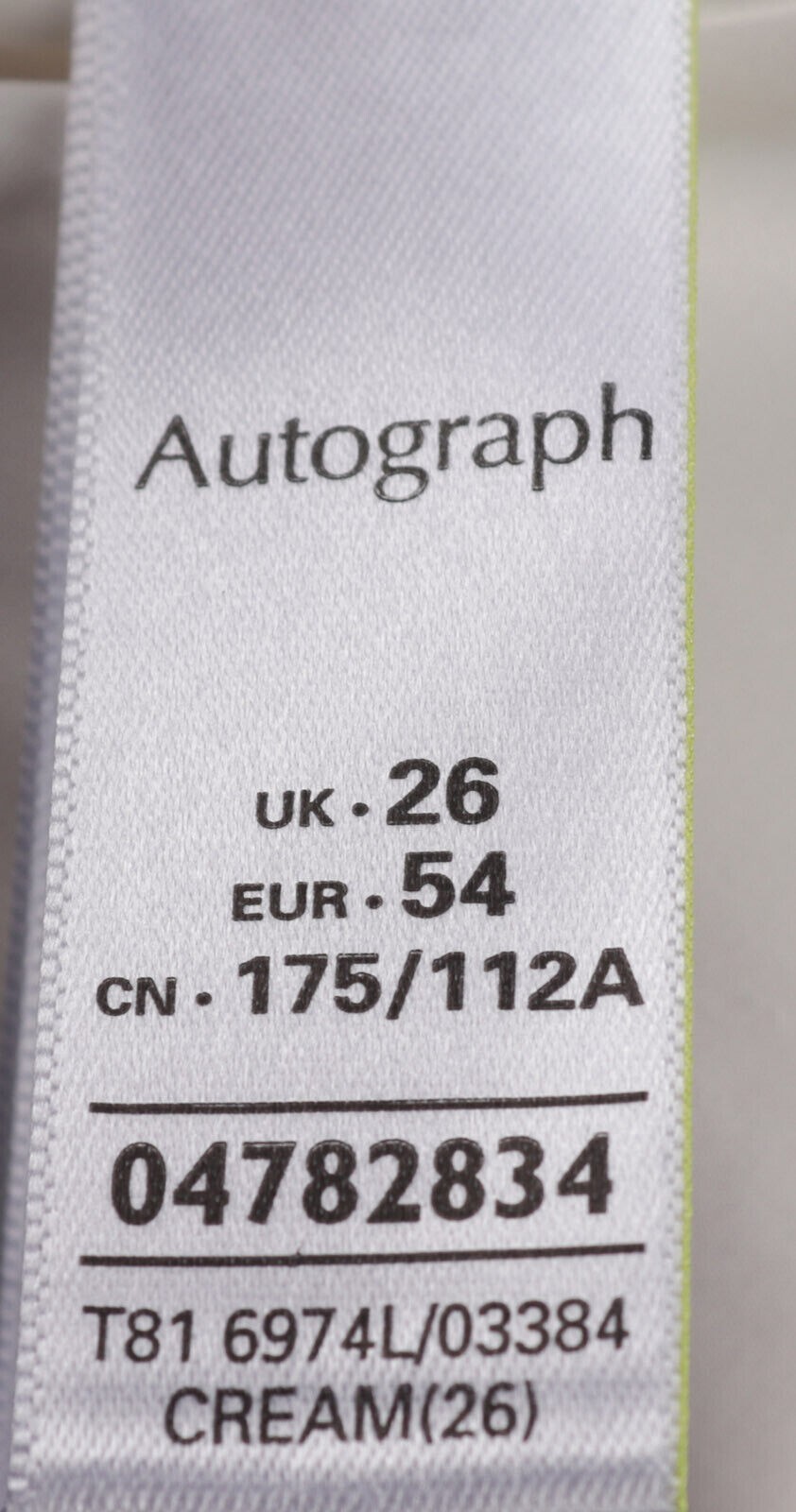 M&S Autograph High Leg Knickers Cream Womens Size 26 x2 zz