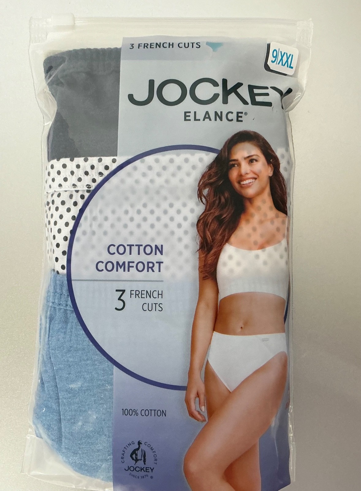 Jockey Elance Cotton Comfort French Cut Women’s Briefs Size 9 XXL