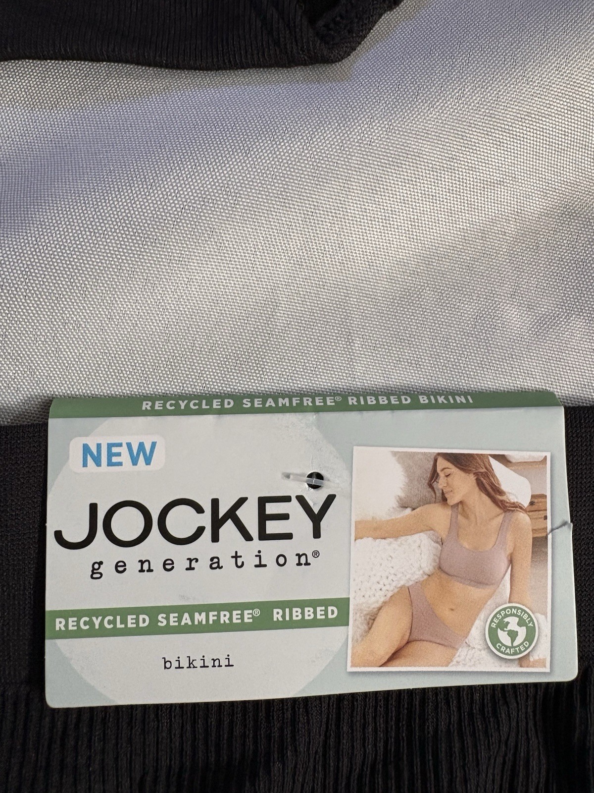 NEW Jockey Black Generation Seamfree Ribbed Bikini Panty Women’s Large 4 Pair