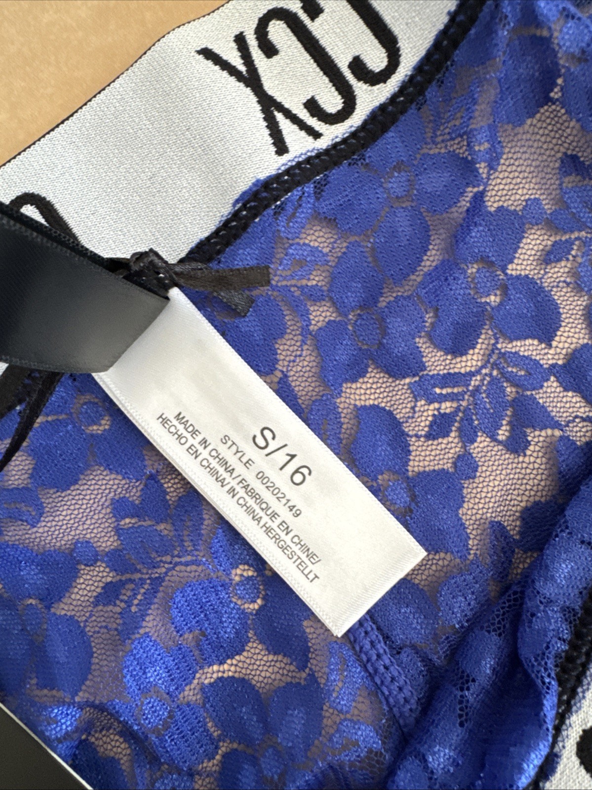 City Chic CCX Lace Hipster Thong Underwear Lingerie Cobalt Blue size S/16 NWT