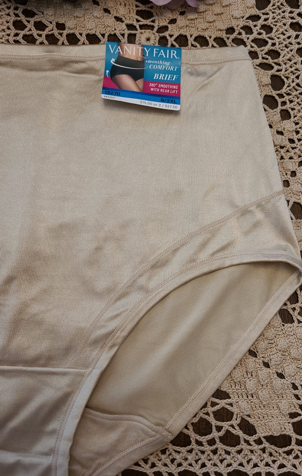 2XL VANITY FAIR 360* Smoothing Comfort Rear Lift Shaper Brief Panty NWT $15.00