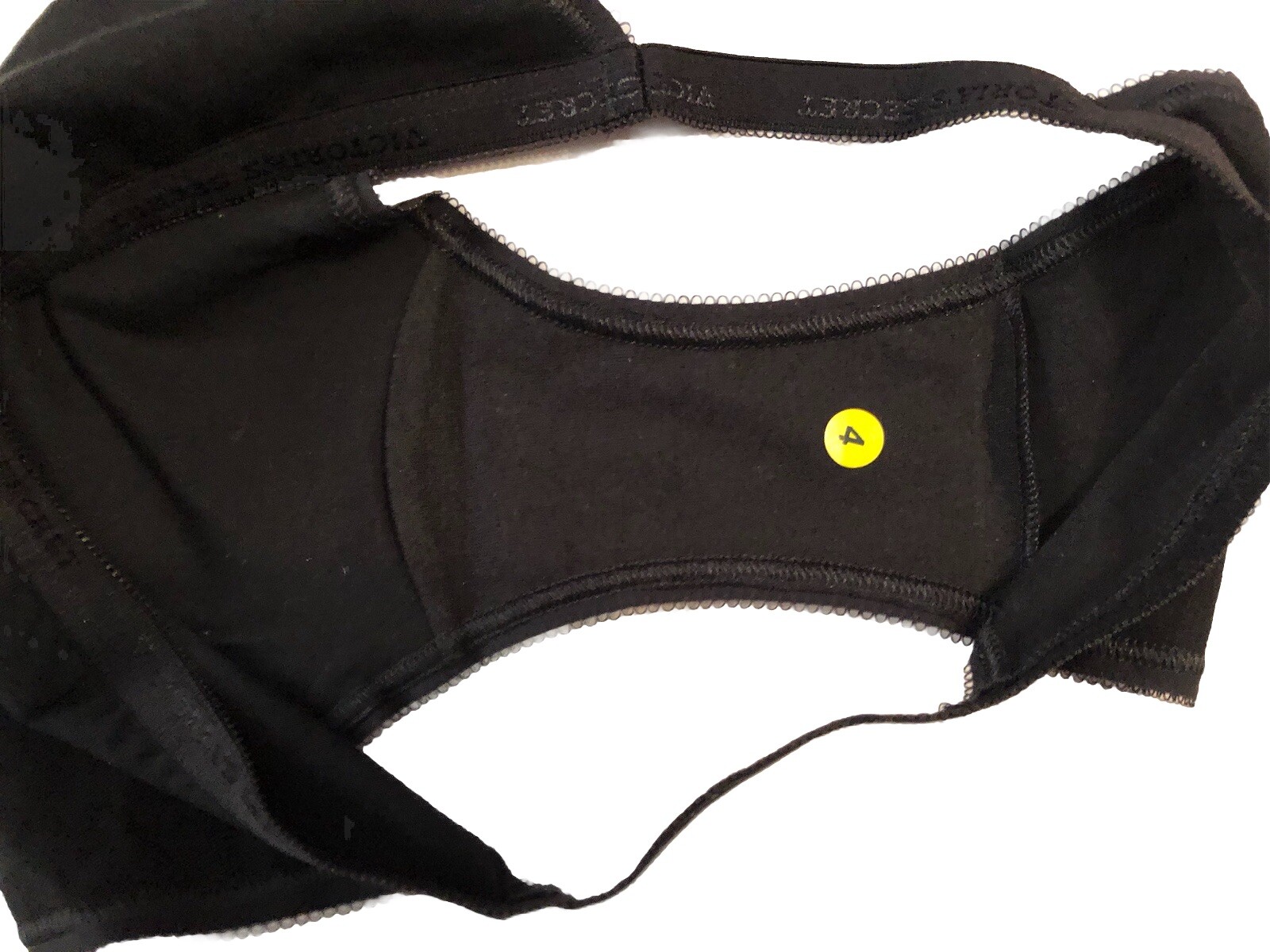 NWOT Victorias Secret Cotton String Bikini Panty S/P Logo Waist Black Soft