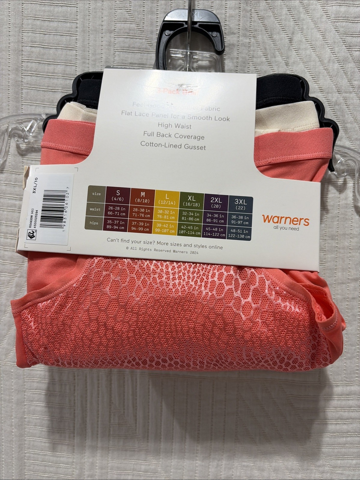 Warners Woman’s Tummy Smoothing Bliss Benefits Microfiber Briefs 3 XL New