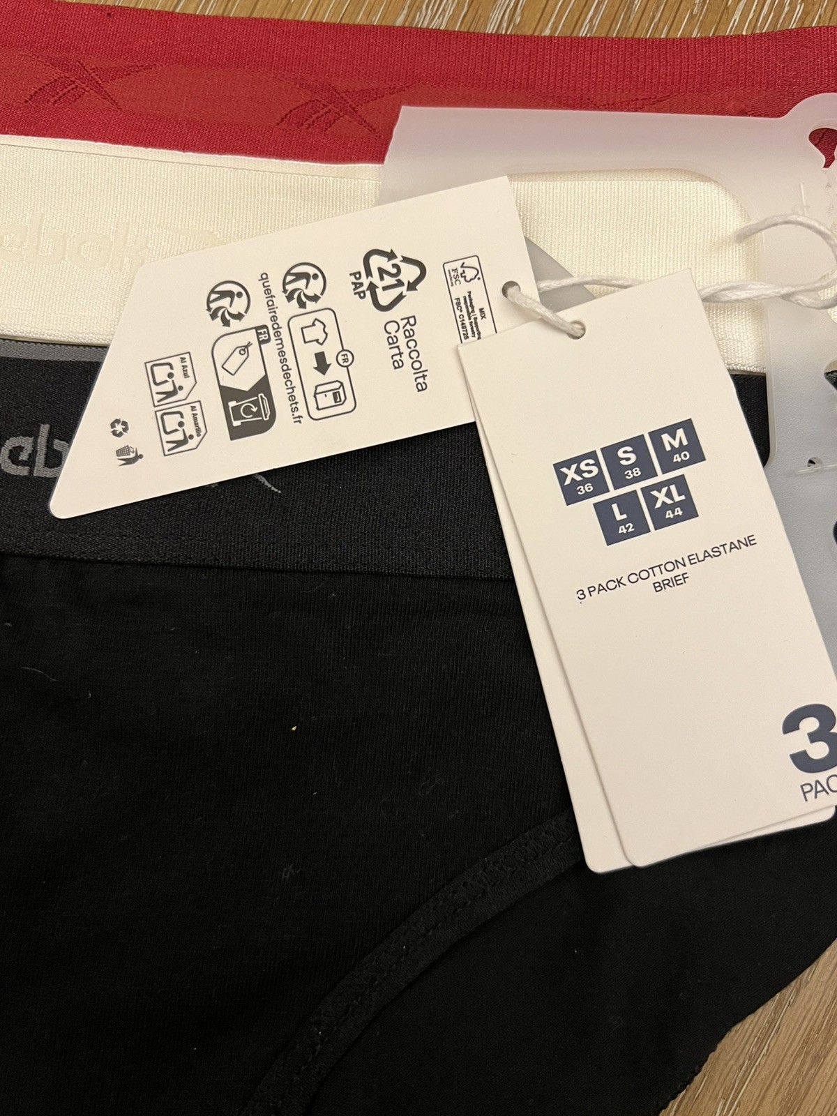 Reebok Cotton Elastane Briefs Ladies x 3 XL BNWT
