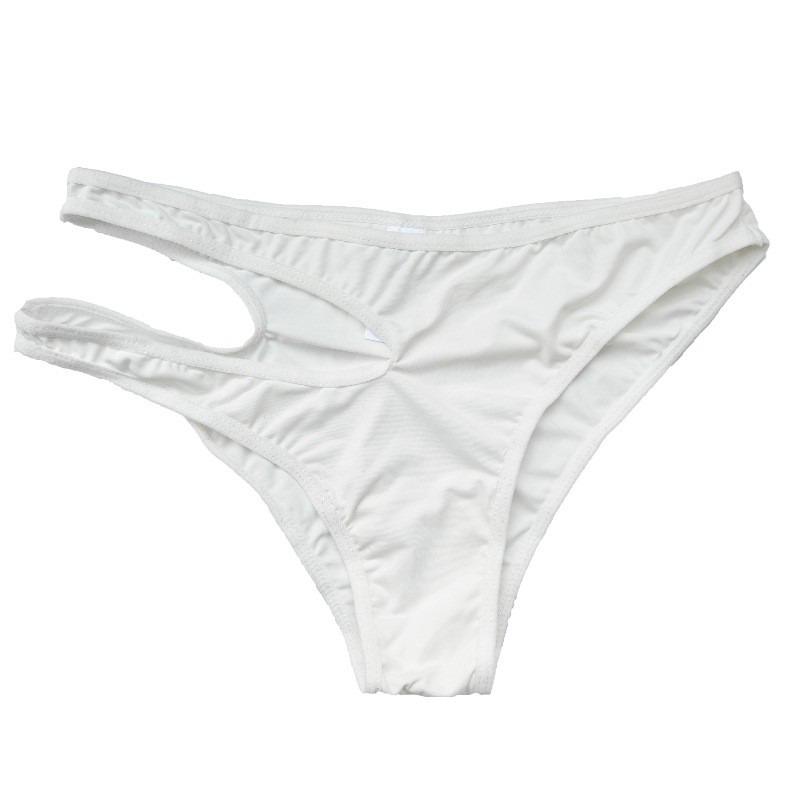 Women Sexy Ice Silk Mid Rise Panties Thin Breathable Cutout Briefs Underwear