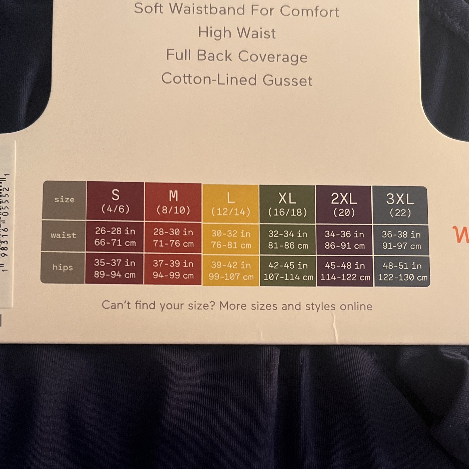 Warner’s Dig-Free Comfort Waistband Microfiber Brief Panties 3 Pack XL Multi