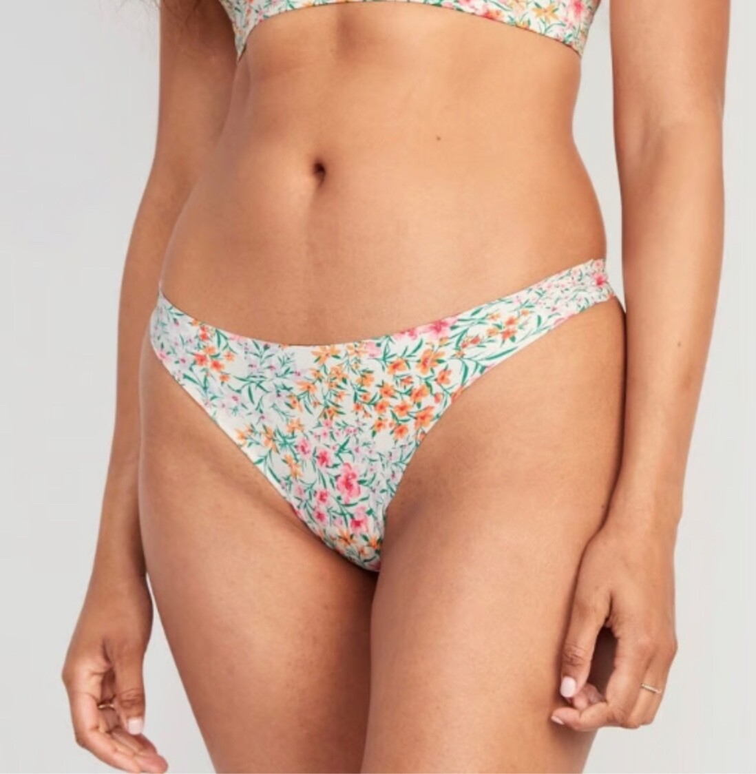 Old Navy Women’s Low-Rise No-Show Thong Underwear Multi Floral Size XXL
