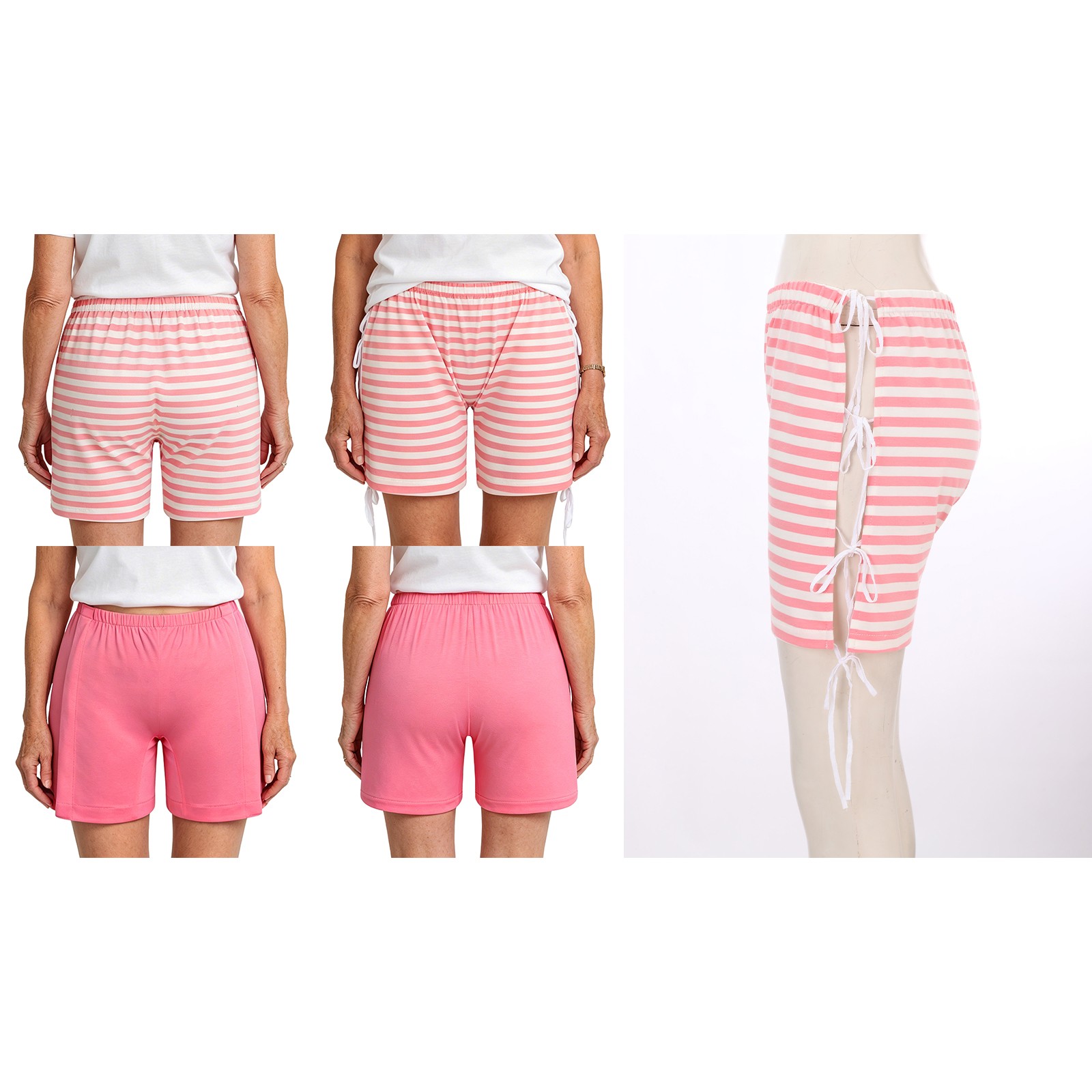 Womens Easy-to-wear Adaptive Shorts Sides Lace-up/Button Special Needs Underwear