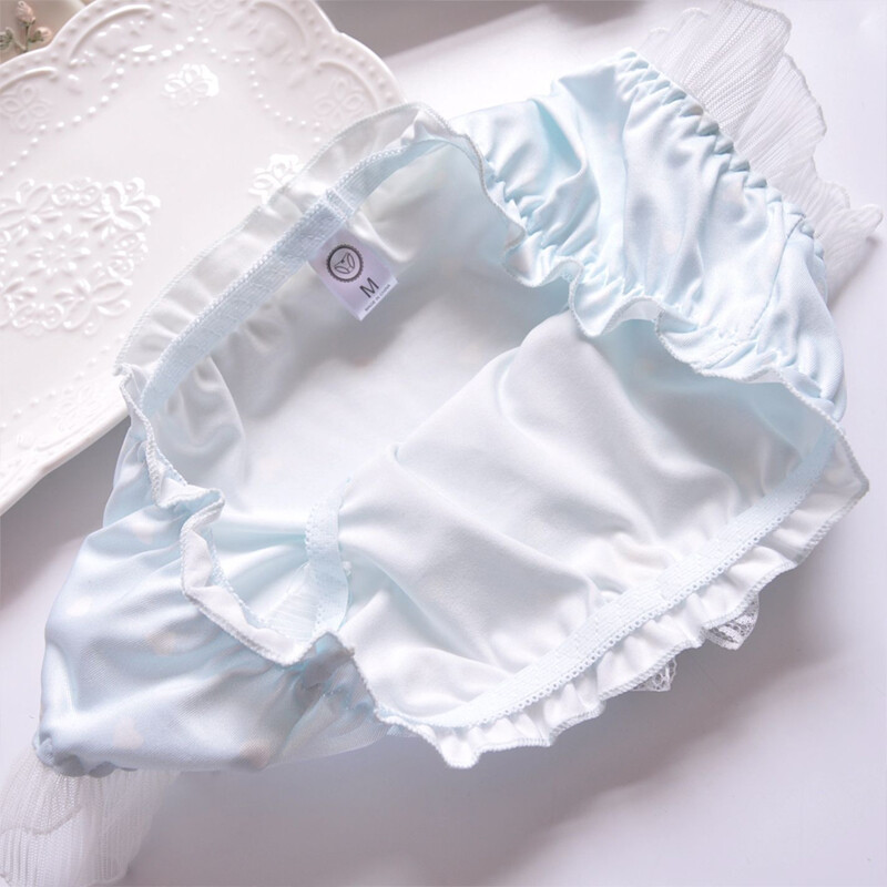 1/4pack Womens Ruffle Knickers Milk Silk Lolita Bikini Frilly Panties Underwear