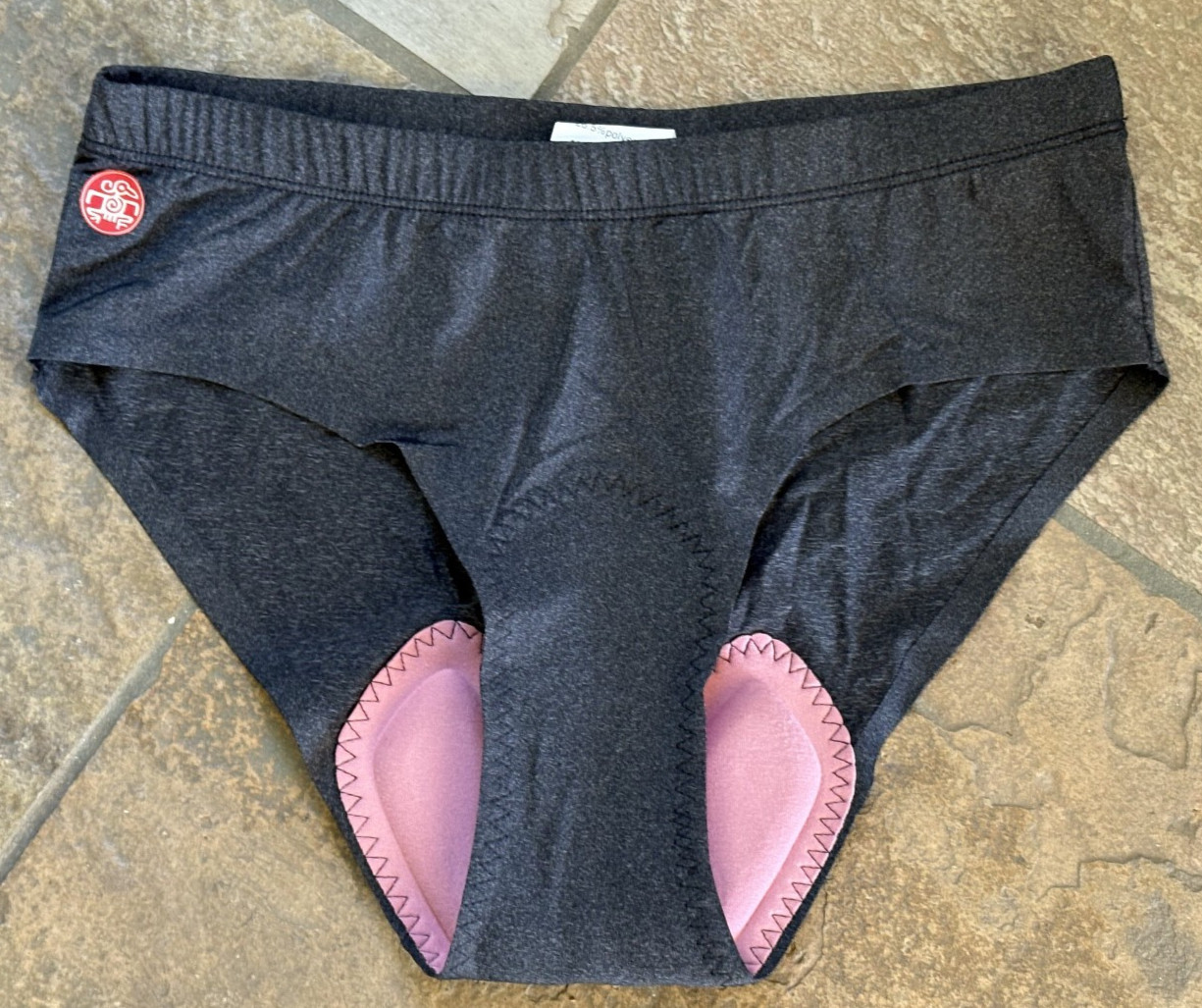 THRLEBIRD Large Gray Padded Hi Cut Light Weight Brief Bicycle Panties Pants NEW
