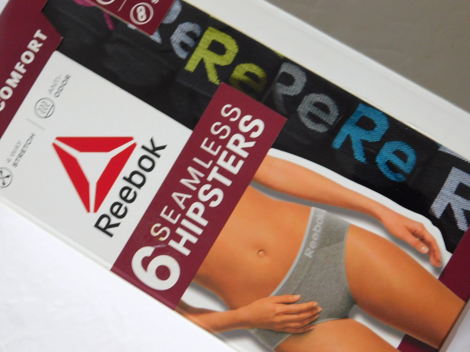 Womens Reebok 2X-Large Hipster Black Panties 6 Pack 2XL 4 Way Stretch