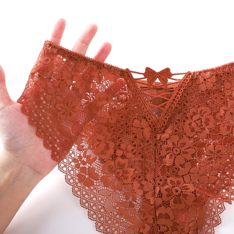 5 Pack Lot Sexy Womens See Through Lace Panties Lingeries French Underwear Brief
