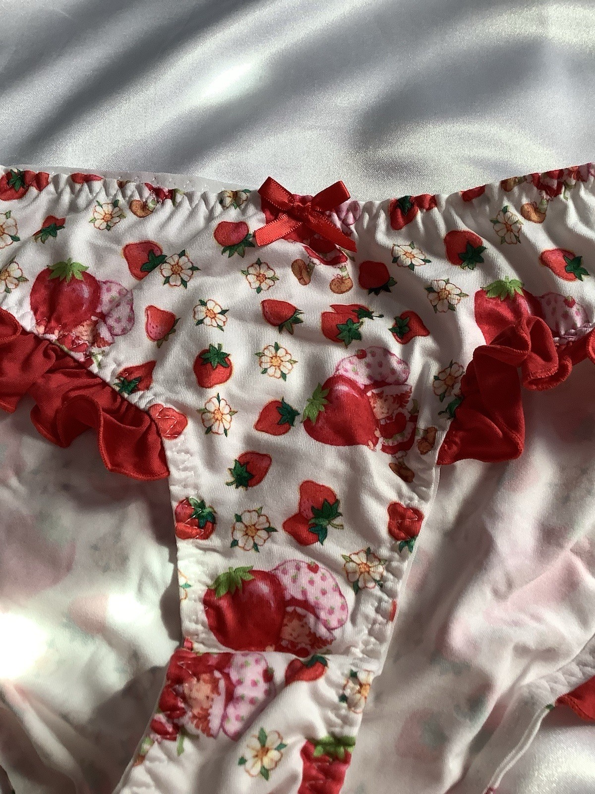 Strawberry Shortcake Licensed Women’s Teen Kawaii Bikini Panties Ruffle Medium