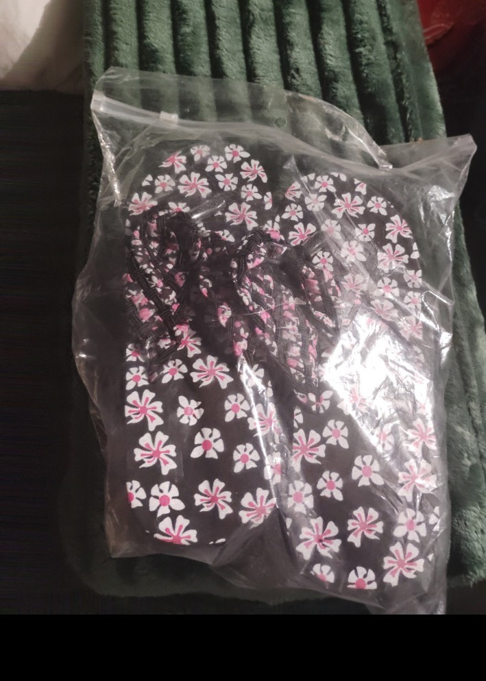 Women’s Thong/String Panties Size 35 Regular Black Pink White Floral Flower