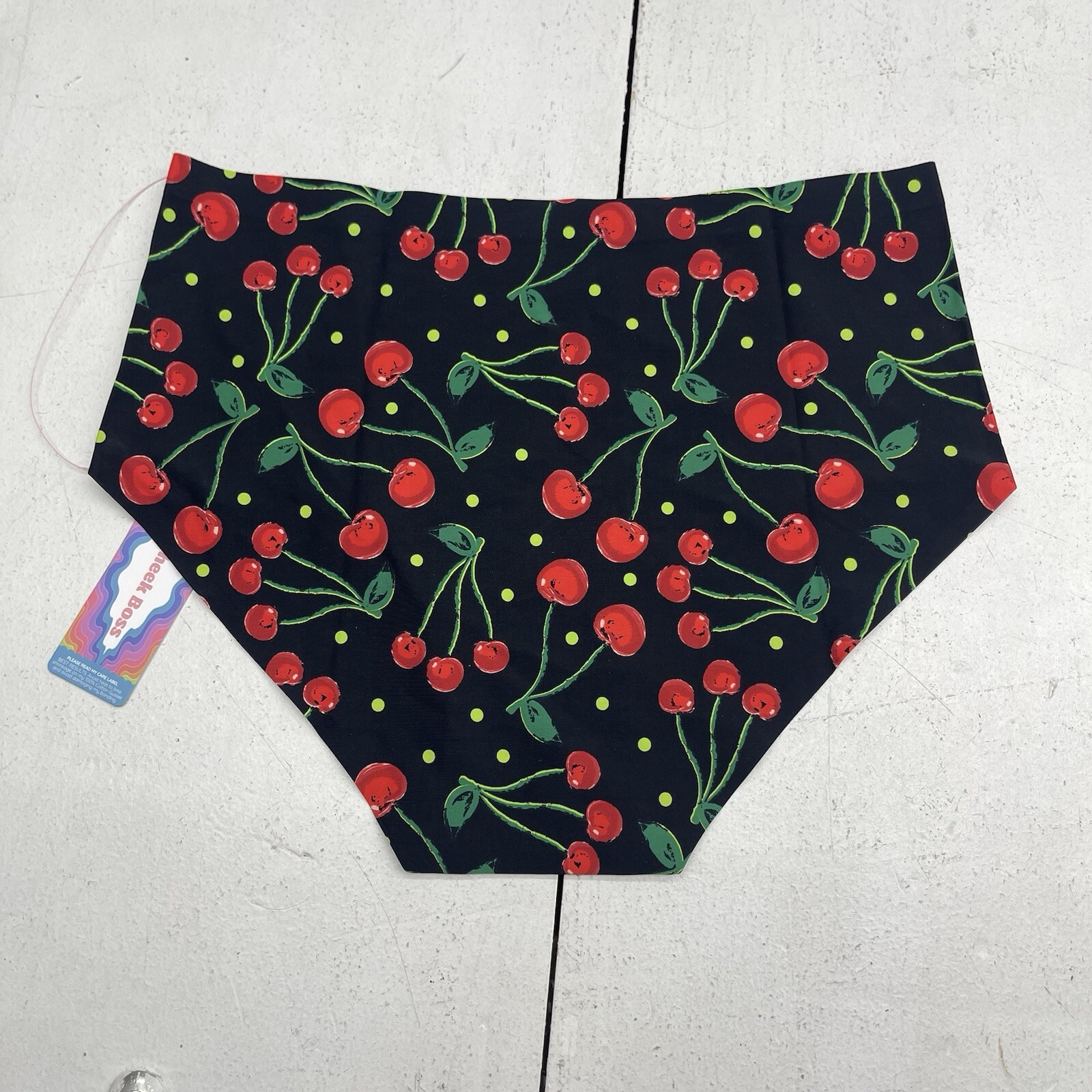 Cheek Boss Black Very Cherry Printed Brief Panty Women’s Size Large
