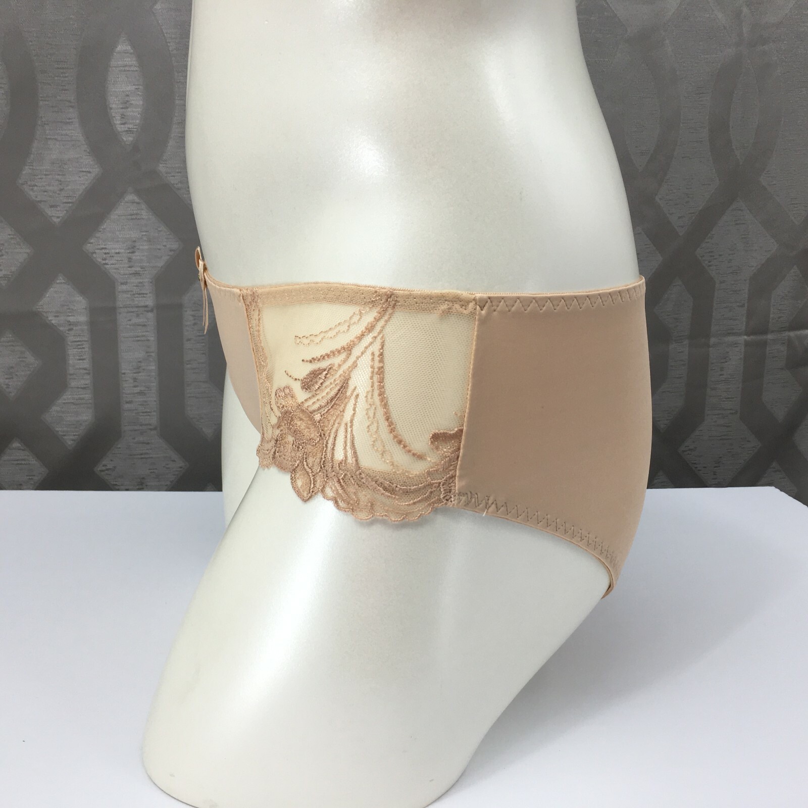 ALEGRO Fawn Tan Embroidered Sheer Hipster Panty Sexy Lingerie – 9004C