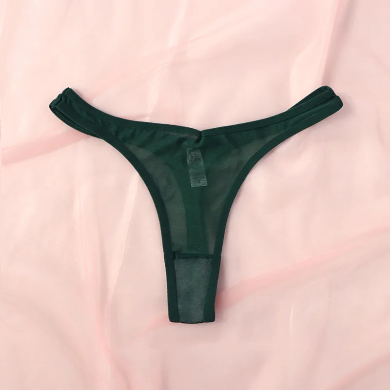 Seamless Thong Panties Mid Rise Women’s Sheer Mesh Soft Breathable Underwear