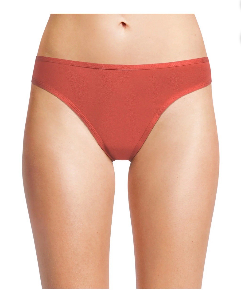 NO BOUNDARIES Women’s XXL (19) Hi-Cut Cotton Thong Panty • Clay Brick