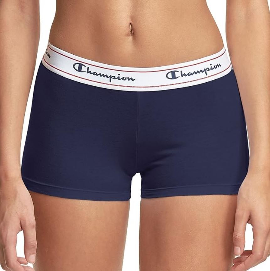 Champion Women’s Heritage Boy Short Underwear, Dark Blue, Large