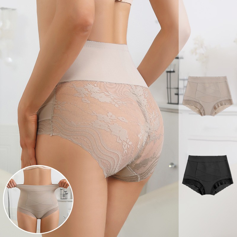 2 Pack Lot Ladies Womens Sexy Panties Underwear Lace High Waist Lingeries Briefs