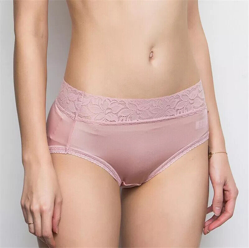 100% Mulberry Silk Underwear For Women Briefs Thin Silk Lady Panties High Waist