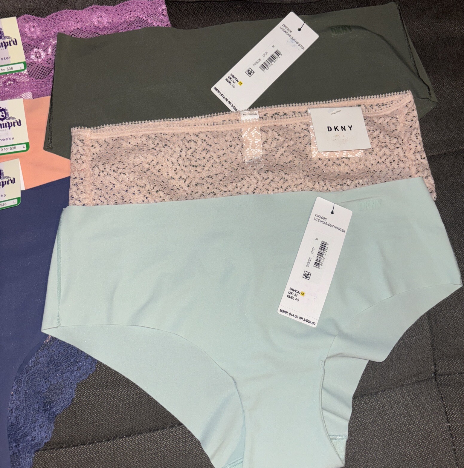 DKNY & b.’tempt’d Mixed Lot Of 6-Pairs Lace & Litewear Cheeky/Hipster Panties
