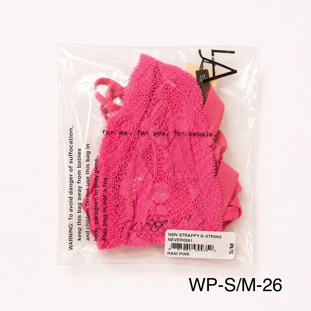 COSABELLA Never Say Never Strappy G-String Rani Pink Lace Thong / NWT – Size S/M