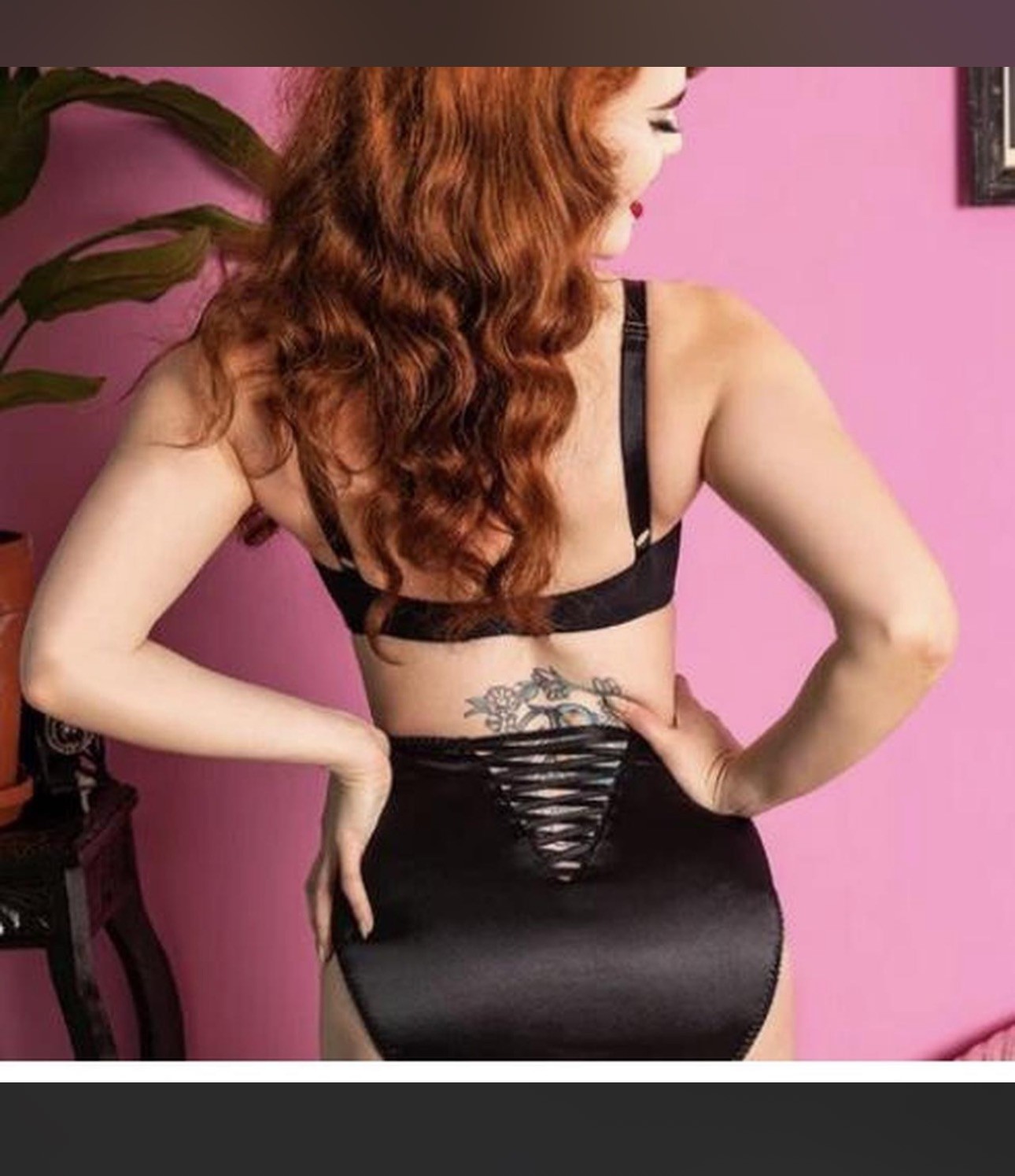 What Katie Did Black Satin Crisscross Knickers Panties Women’s Size 8 (Runs Big)