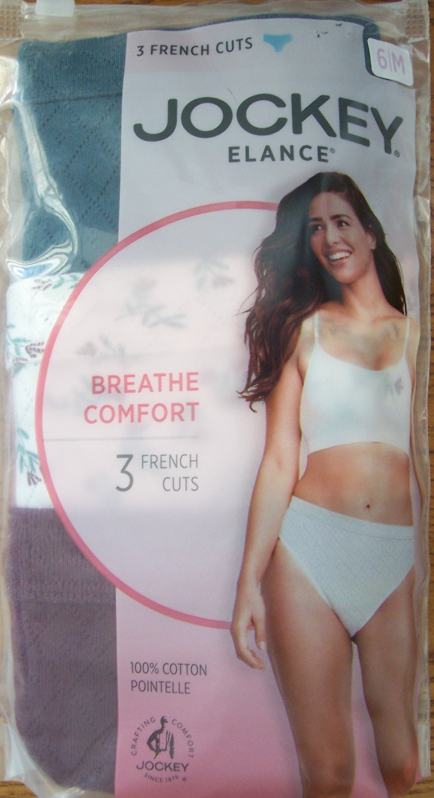 3 JOCKEY Elance 100% Cotton Pointelle French Cut Cuts Panties Size 6 7 8 10 NIP