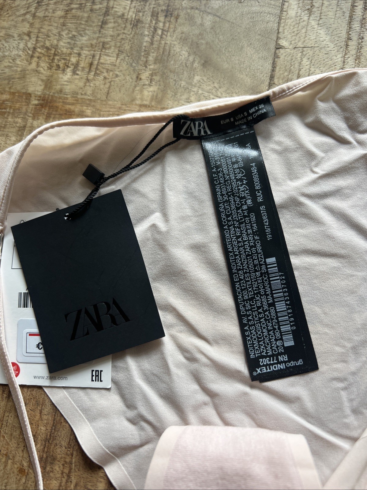 Zara Pale Pink Panty Lingerie NWTs Size Small Metal Rings
