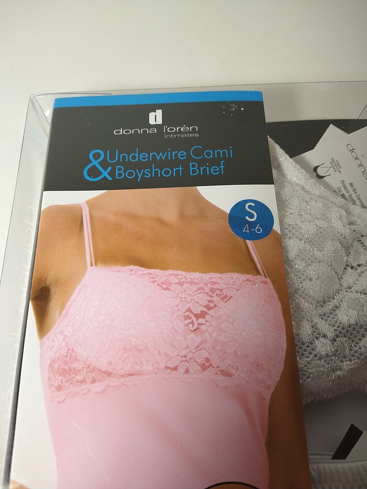 Sexy Bralette & Lace Boyshort Donna L’oren 2 Piece Small White NIB