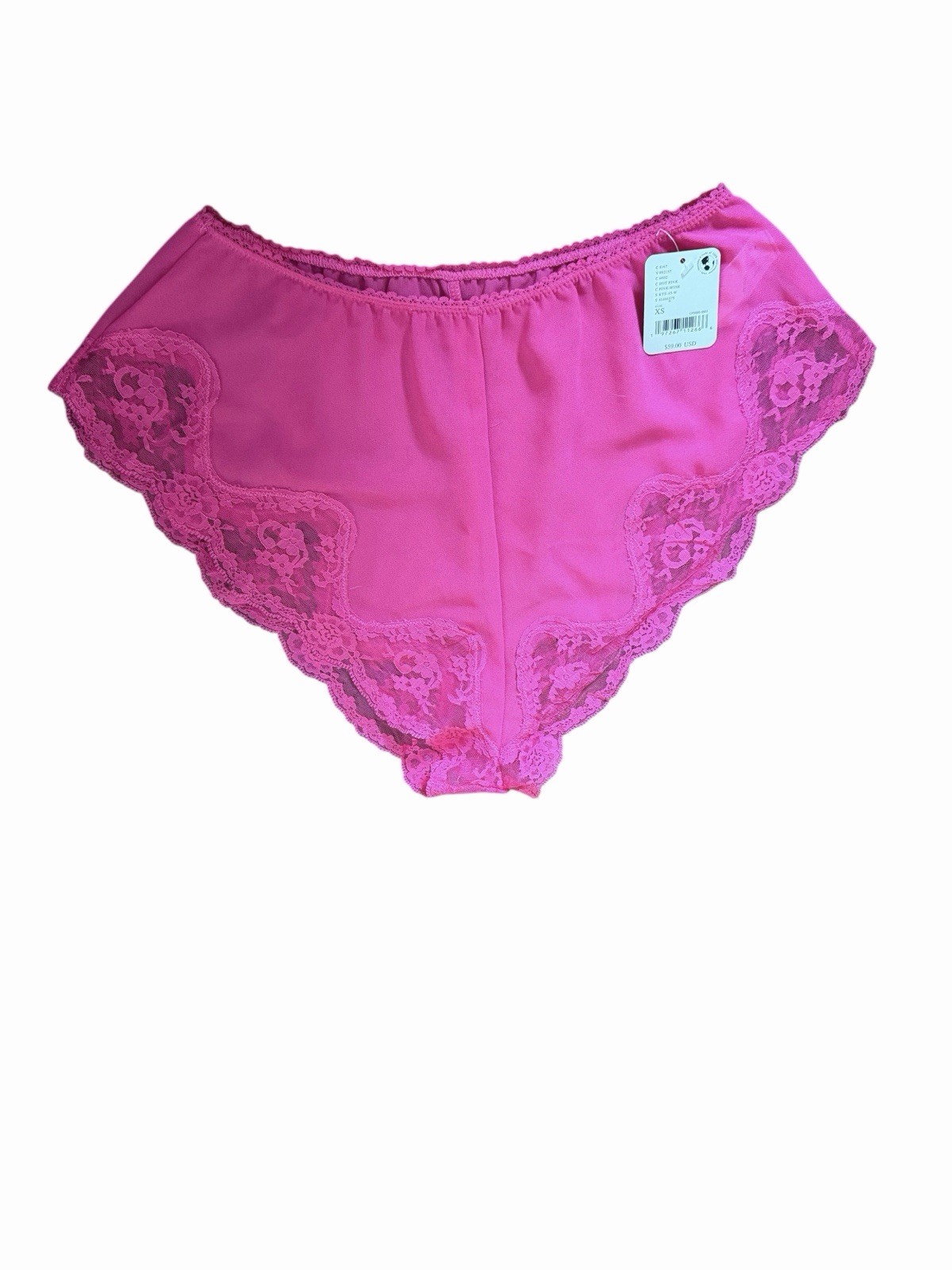 Free People Pink Knicker Underwear Pants Hot Pink RRP $59 Lace Trim Size XS 8 10