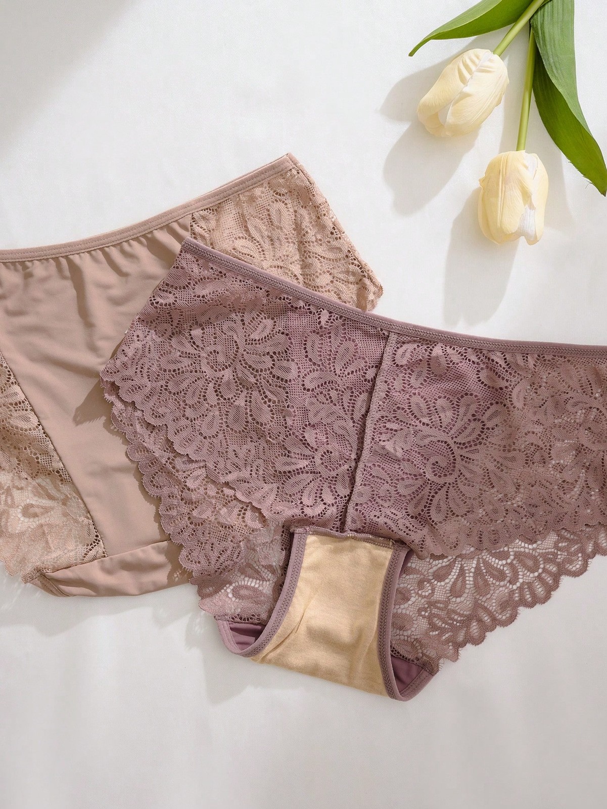 5 pack ladies lace patchwork briefs with comfortable fit cheap24