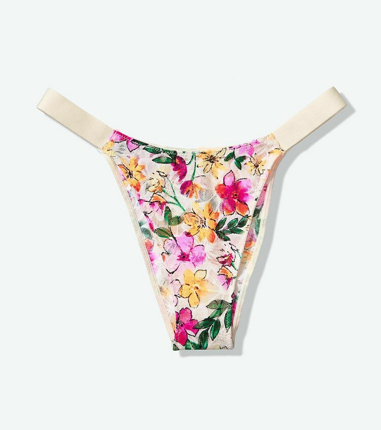 Victorias Secret LACE Floral BRAZILIAN Panty Pantie SEXY Cheekster NWT Itsy PINK