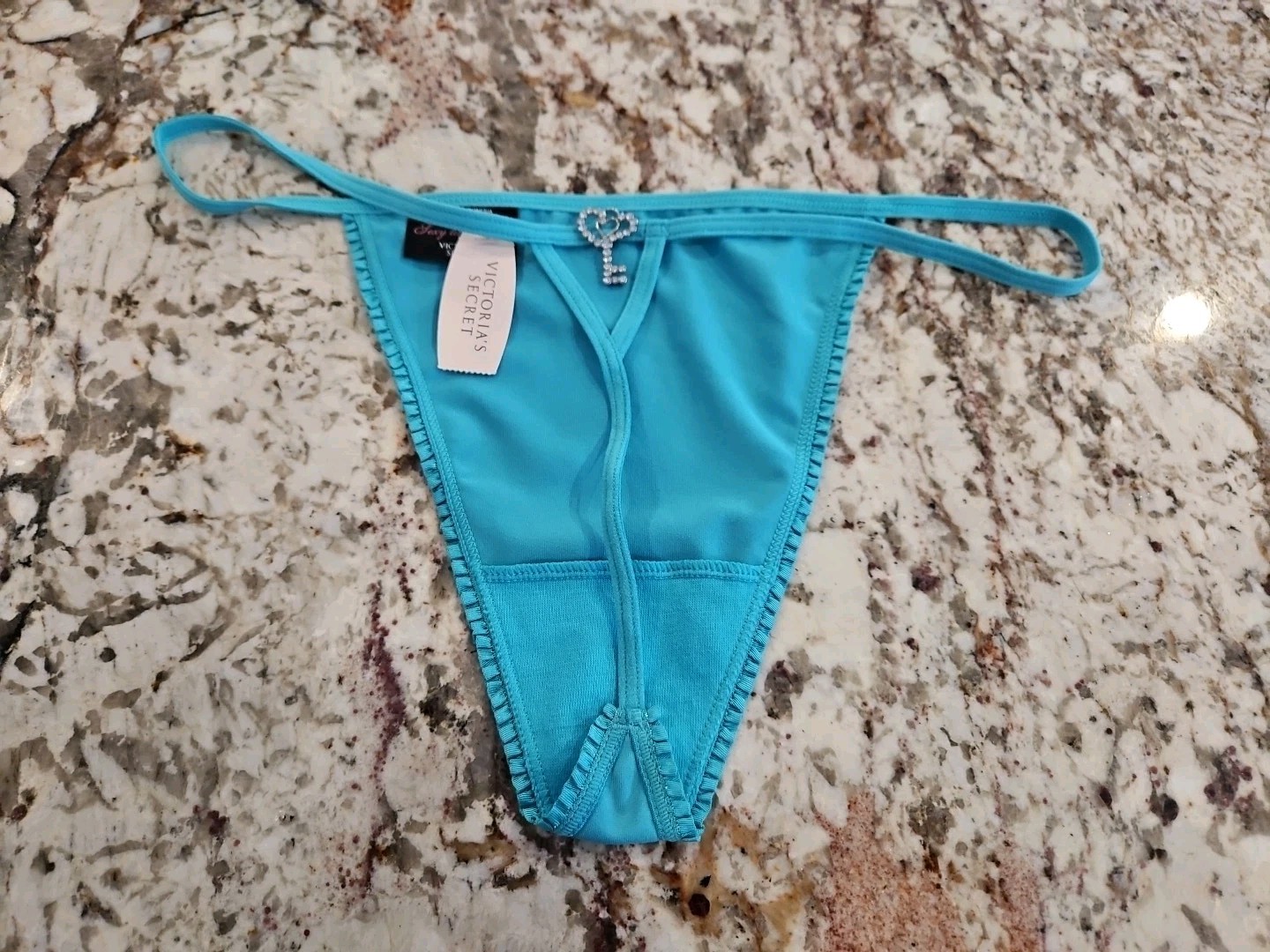 True Vintage Victoria Secret Sexy Little Things V-String Panties Silky Large Key