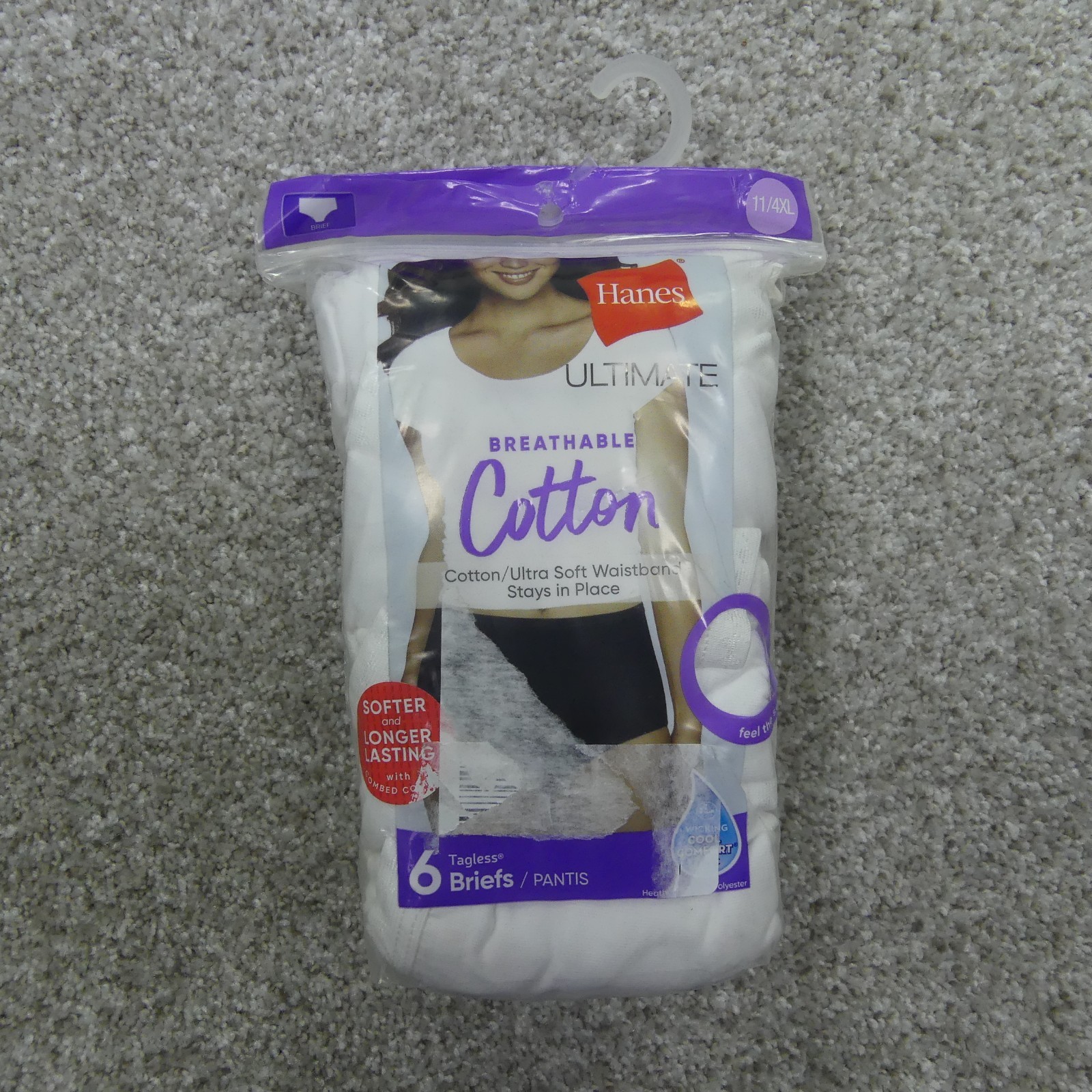 Hanes Underwear Womens 11 4XL White Briefs Breathable Cotton Ultimate 6 Pairs