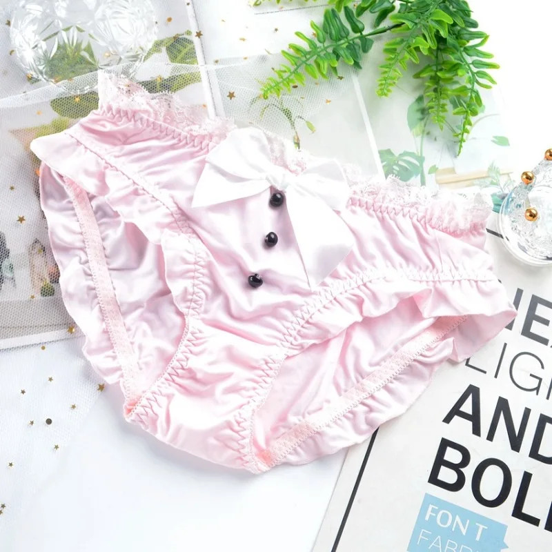 Lace Brief Panties Mid Rise Women’s Ruffle Trim Soft Breathable Underwear
