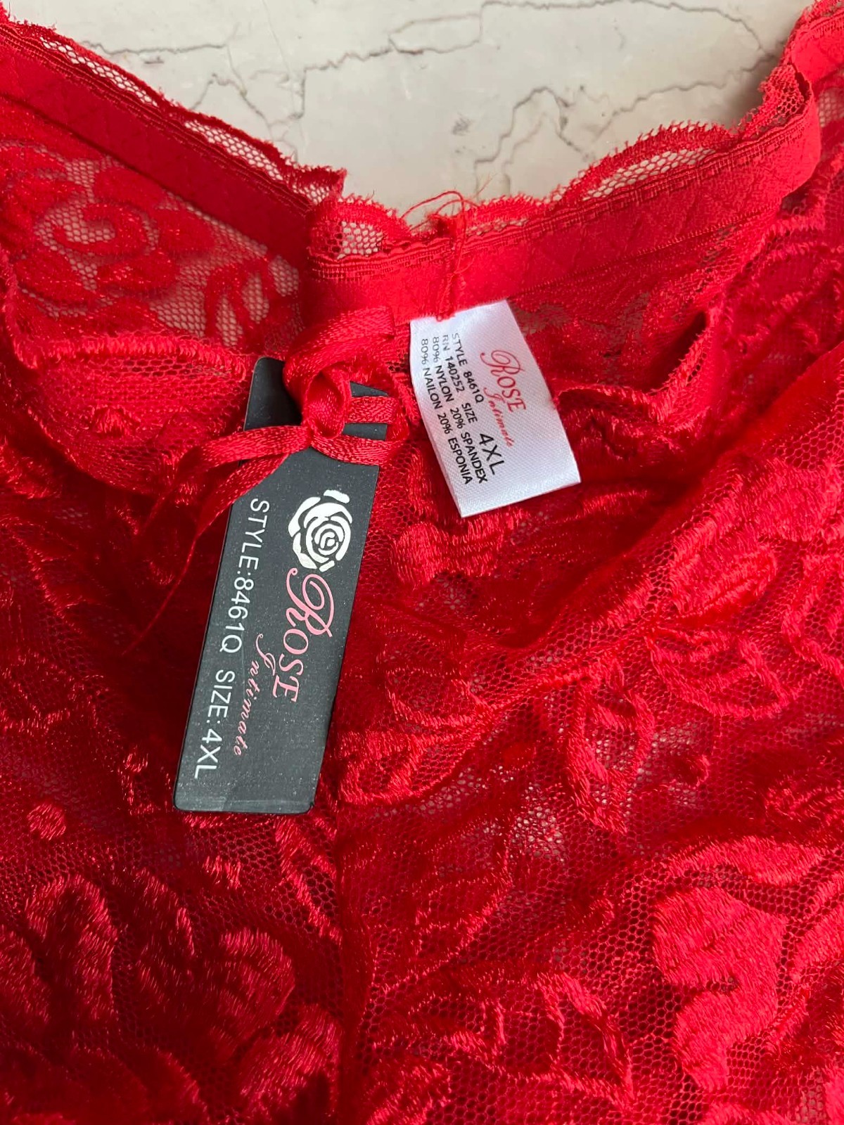 Rose Intimates red rose pattern lace cheeky panties Size 4X