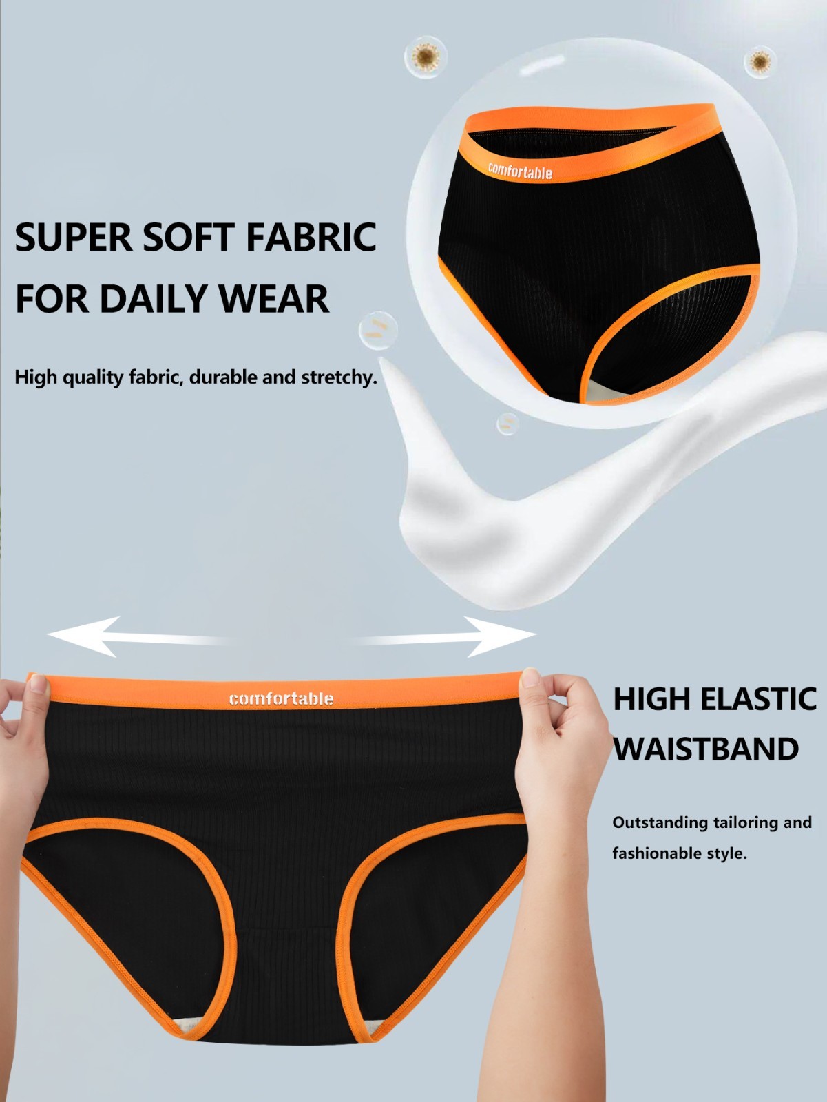 4 Pack Milk Silk Colorblock Mid Rise Panties – Breathable Cotton Gusset Bikini