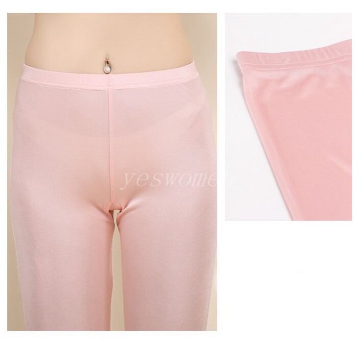 Lady Knitted Silk Thermal Pants Long Johns Bottom Base Layer Underwear Lingerie