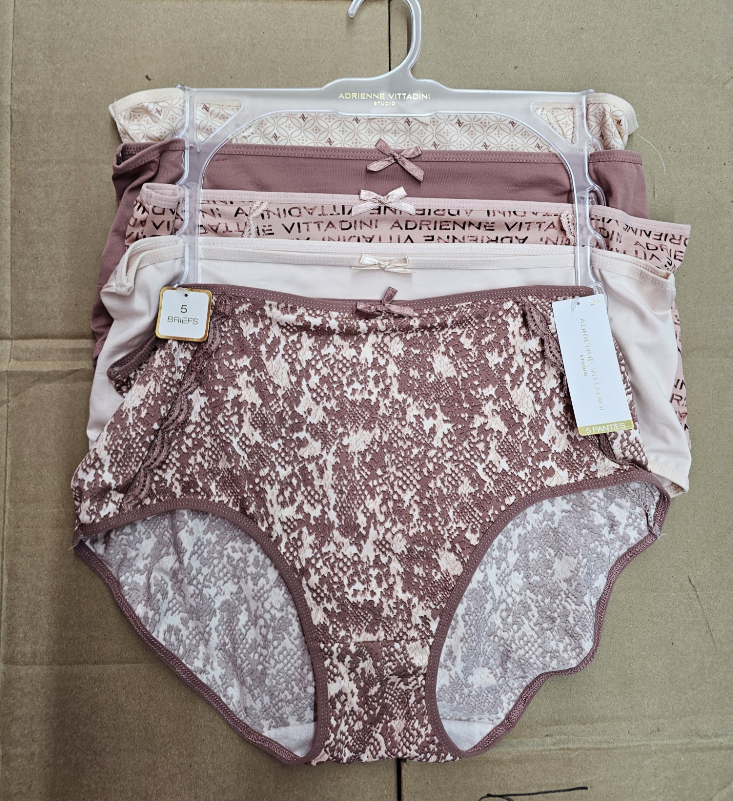 Adrienne Vittadini Women Brief Underwear Panties Polyester Blend 5 Pair 2X