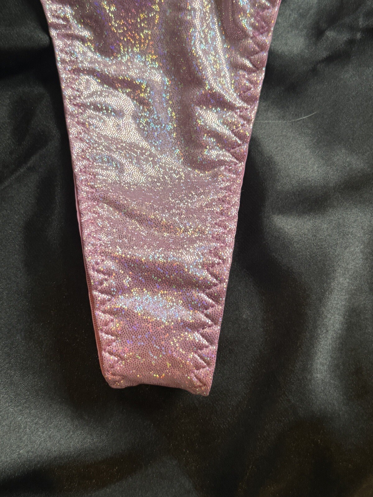 Plus Size Baby Pink Metallic Glitter Strap Thong Panties Sz 1XL