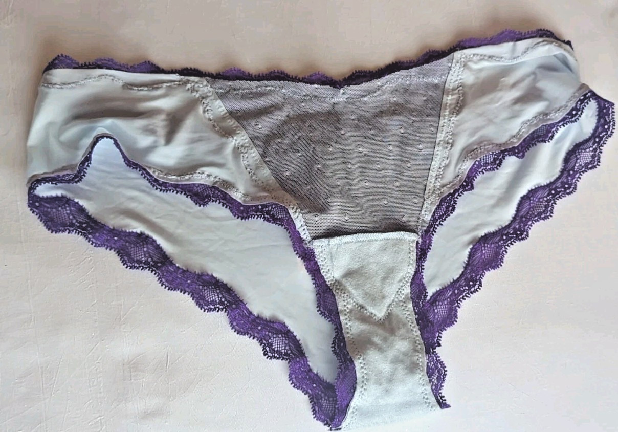 Dream Angels Cheeky Med Smooth Purple Lace sparkle panties Victoria’s Secret NWT