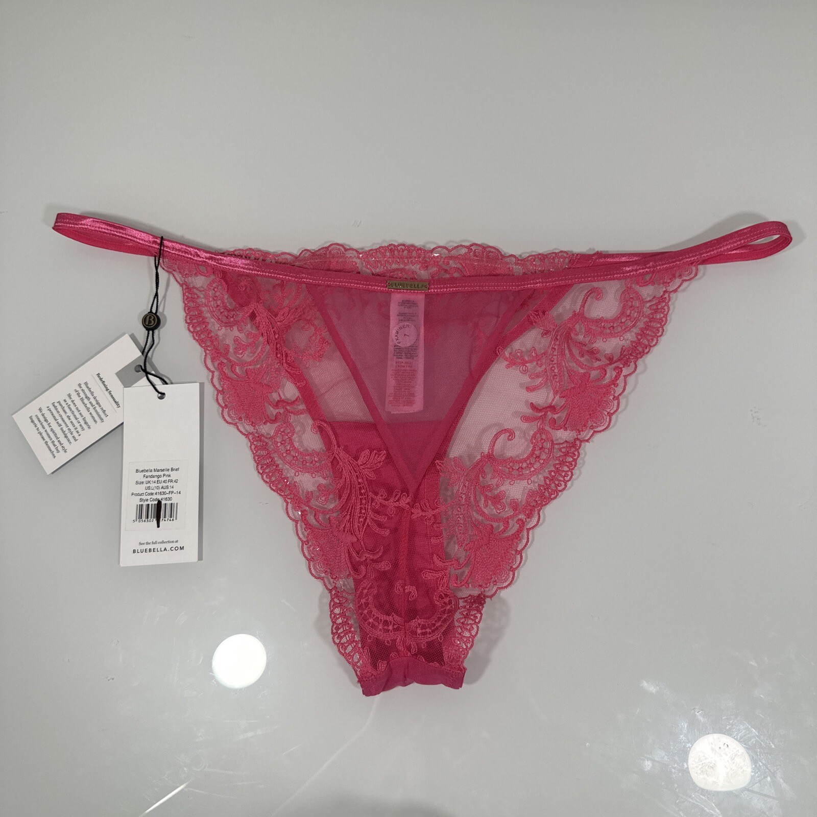 NWT $30 Bluebella [ Large 10 US ] Marseille Panty in Fandango Pink #T1632